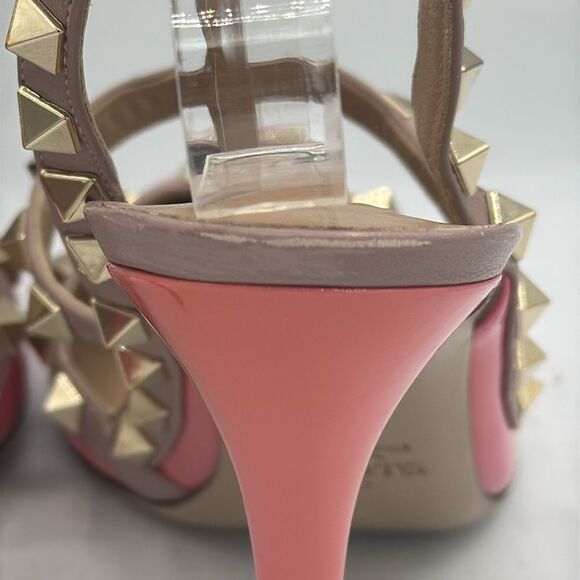 New Valentino Garavani Rockstud Patent
Slingback Pump Pink Size 38/ US 8 - Picture 8 of 14